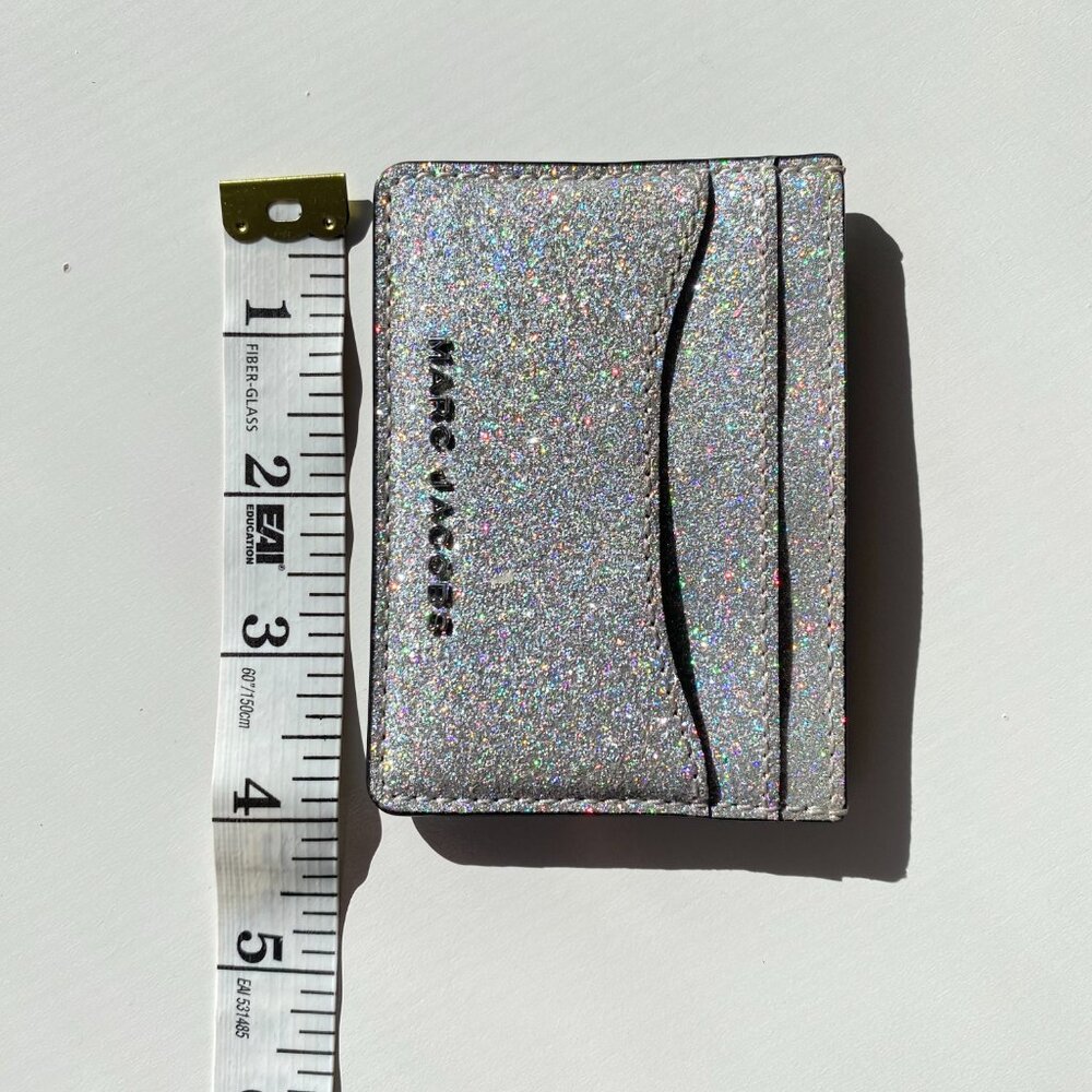 Marc Jacobs Shiny Glitter Silver Card Holder (LIMITED) NWOT - Picture 3 of 5